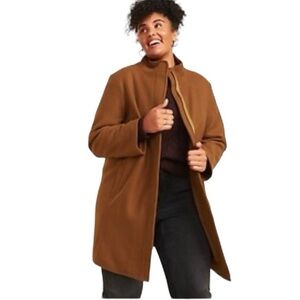 Bernardo Collection Brown Coat Jacket Wool Cashmere Zipper Classic Size Small